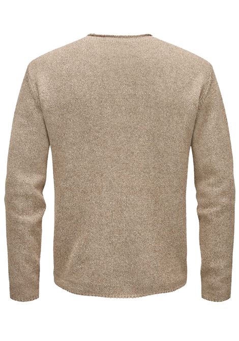 knit jumper man beige AURALEE | A26SP03NSMIX BEIGE